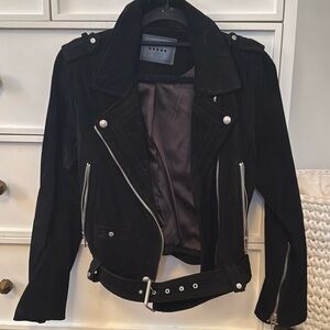 Blank NYC suede Moto Jacket Black